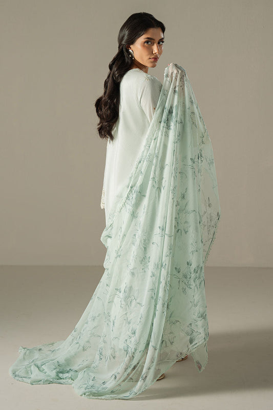 Cross Stitch | Chikankari Lawn 25 | BLUE AURA - House Of Anaya