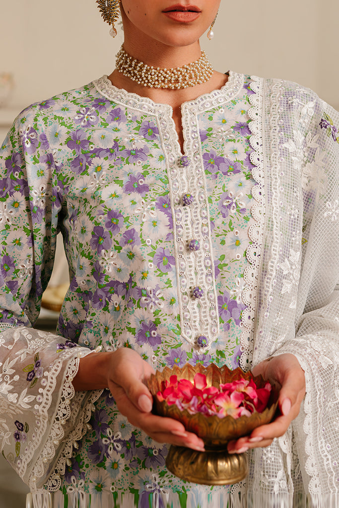 Cross Stitch | Eid Lawn 24 | LAVENDER STRETCH - House Of Anaya