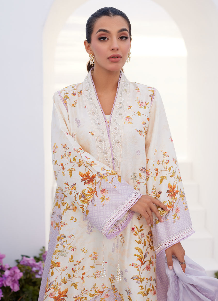 Farah Talib Aziz | Zaza Prints 24 | AMETHYST TRELLIS SHIRT AND DUPATTA - House Of Anaya