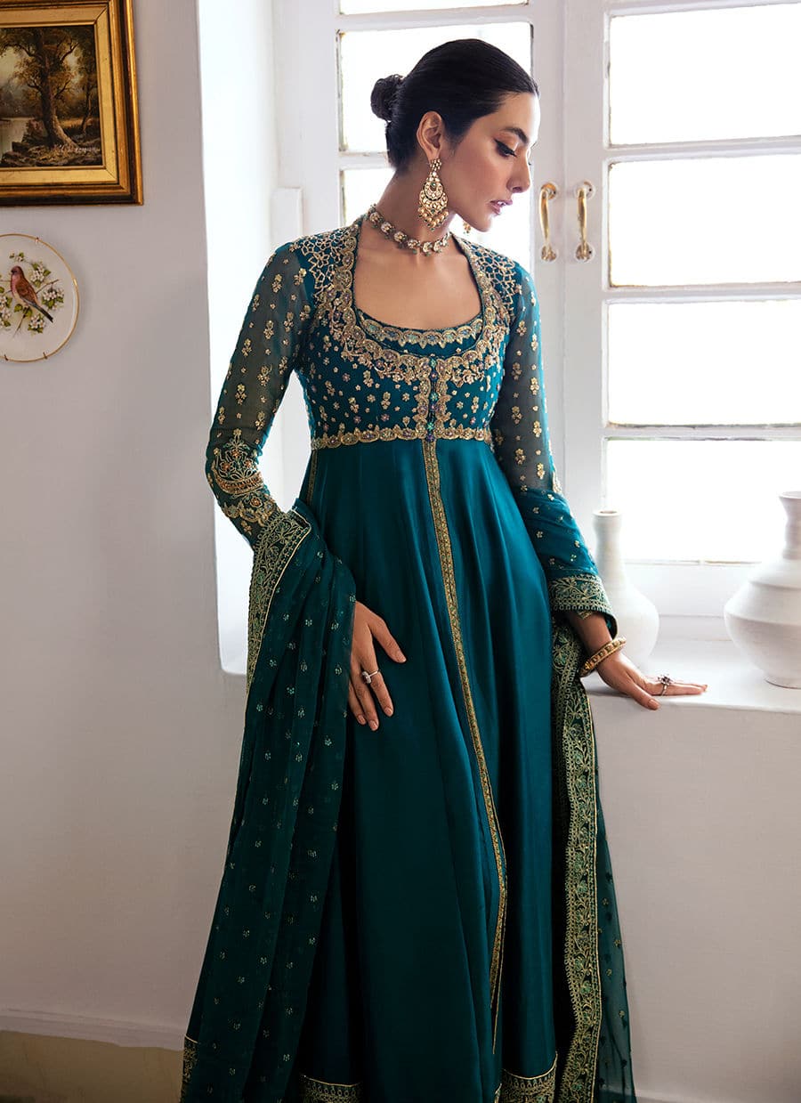 Farah Talib Aziz | Mayna Festive Luxe | AFRA TEAL - House Of Anaya