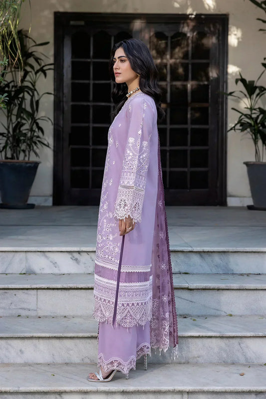 Farasha | Bahaar Embroidered Lawn | Lilac Florine - House Of Anaya