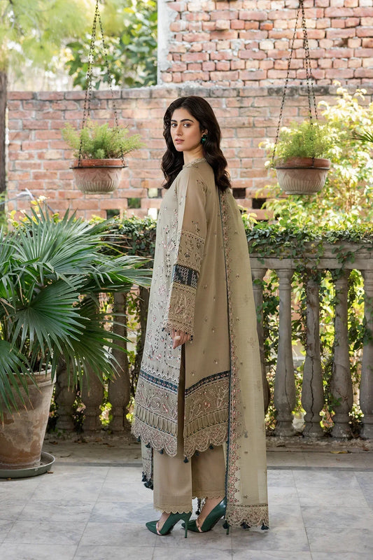 Farasha | Bahaar Embroidered Lawn | Whimsical Sage - House Of Anaya
