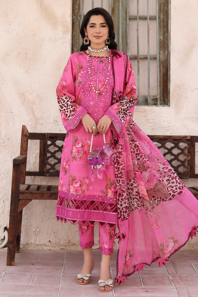 charizma pink dress Charizma Pink Embroidered Lawn Suit