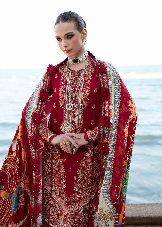Kanwal Malik | Sareen Luxury Lawn 24 | Rose - House Of Anaya