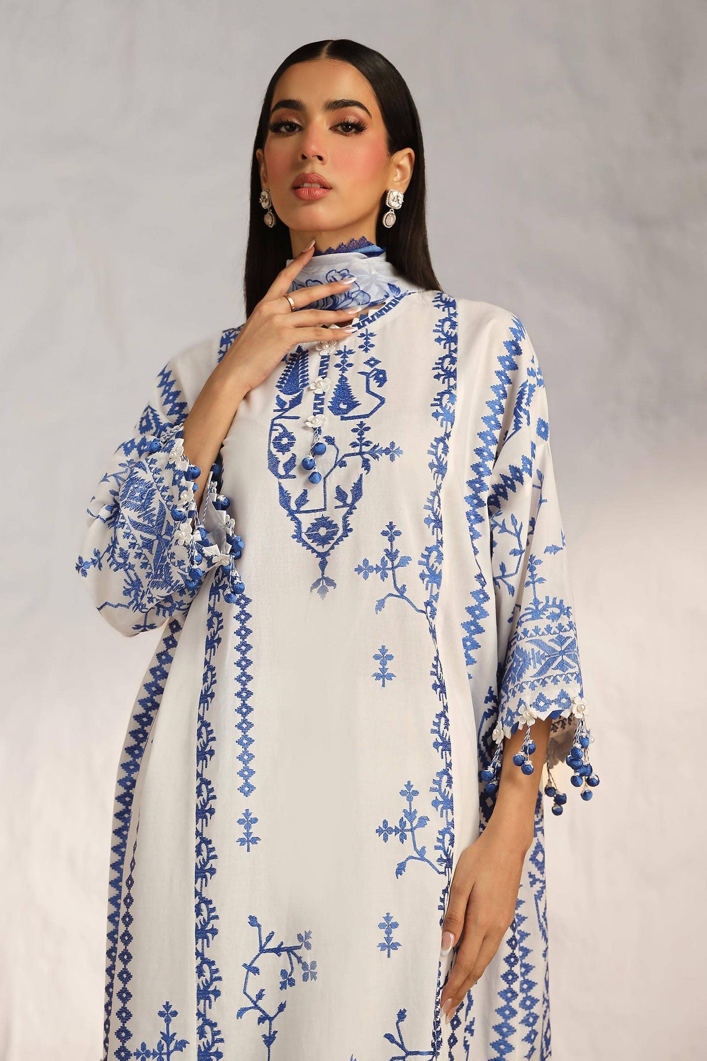 Sana Safinaz | Muzlin Summer 24 | 017A-CJ - House Of Anaya