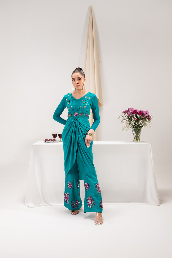 Maria Osama Khan | Tiffany Formals | Aquamarine - House Of Anaya