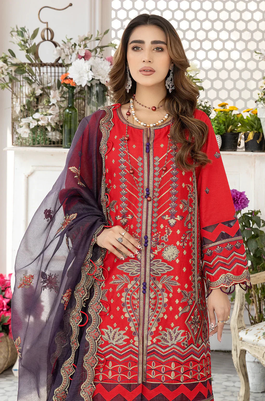 Mohagni | Muntazir Luxury Lawn 24 | AM-10 - House Of Anaya