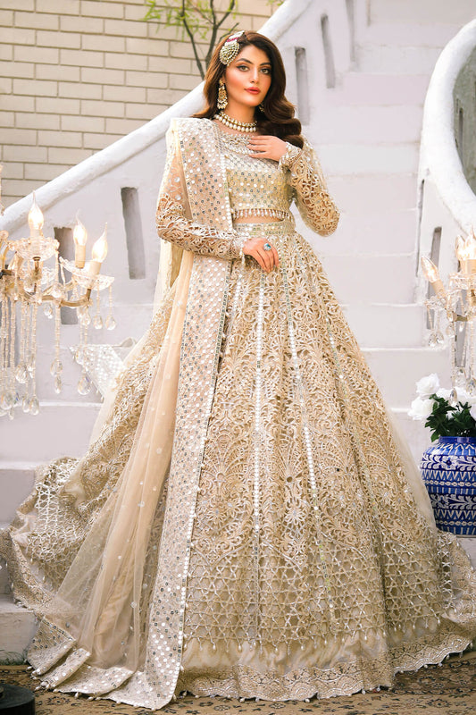 Raeesa Premium | Wajadan Wedding Formals | WD-1 Pearl White