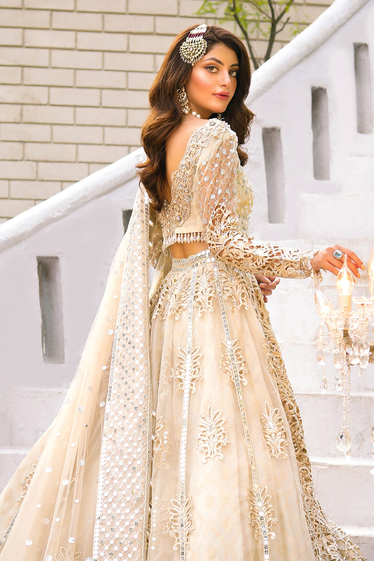Raeesa Premium | Wajadan Wedding Formals | WD-1 Pearl White