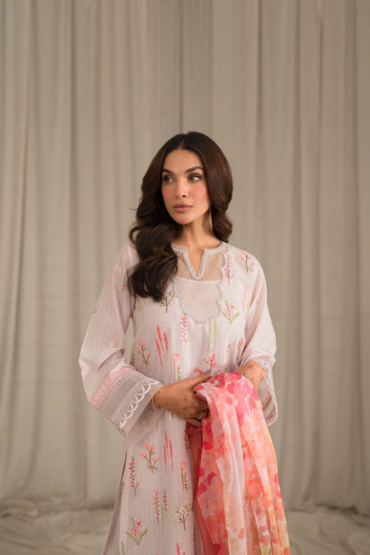 Sahar | Mirage Spring Luxury 24 | Textured Lawn 3 Piece (Embroidered) - House Of Anaya