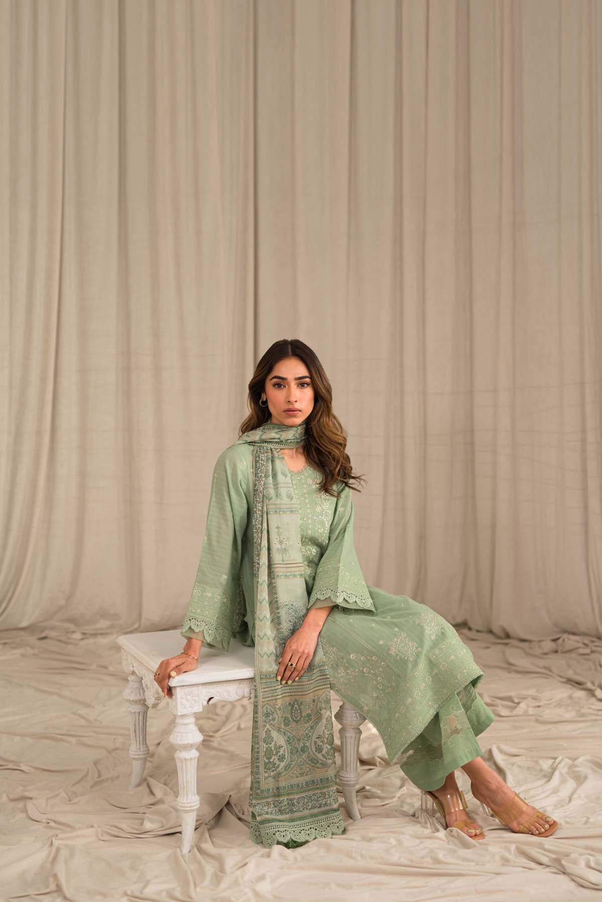 Sahar | Mirage Spring Luxury 24 | Textured Lawn 3 Piece (Embroidered) - House Of Anaya