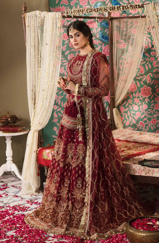 Zarin by Eleshia Unstitched Embroidered Net 3Pc Suit - ASHMIZA - House Of Anaya