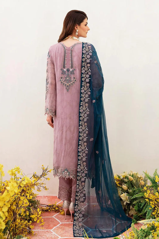 Ramsha Embroidered Luxury Chiffon 3 Piece Suit F-2401 - House Of Anaya
