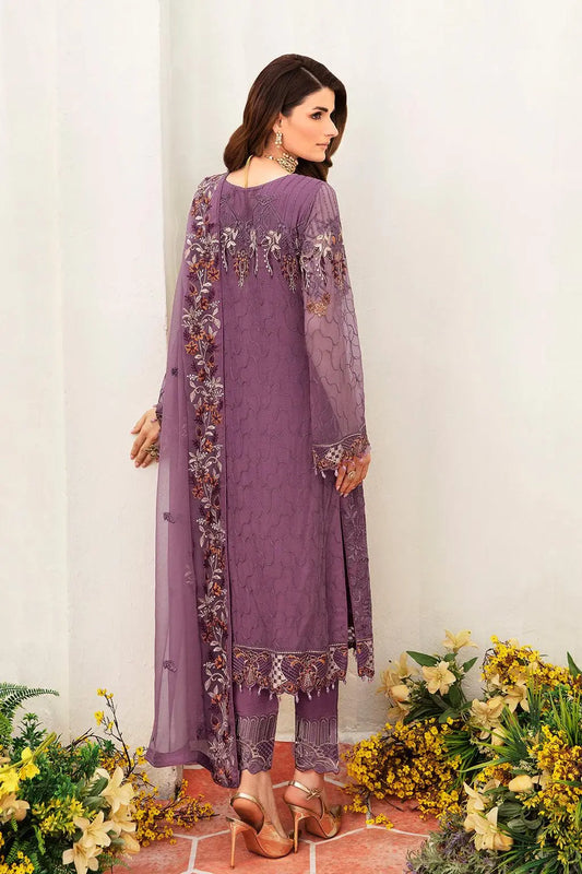 Ramsha Embroidered Luxury Chiffon 3 Piece Suit F-2404 - House Of Anaya