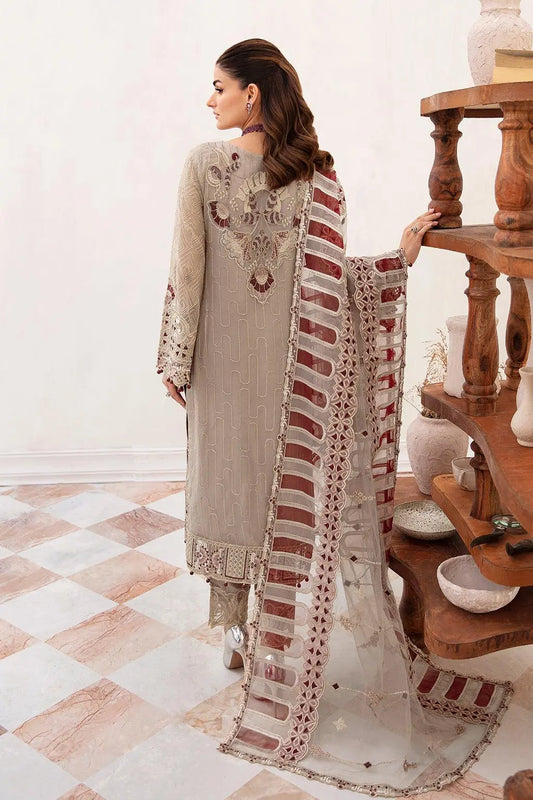 Ramsha Embroidered Luxury Chiffon 3 Piece Suit F-2405 - House Of Anaya
