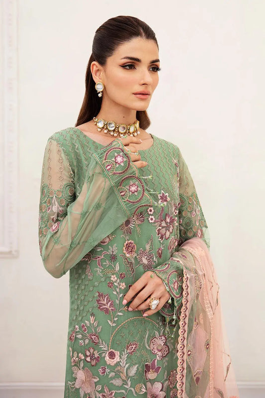 Ramsha Embroidered Luxury Chiffon 3 Piece Suit F-2406 - House Of Anaya