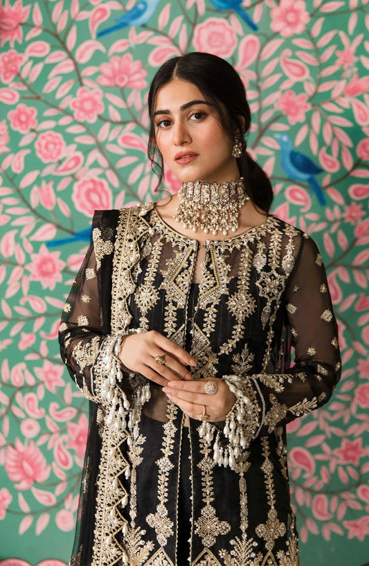 Zarin by Eleshia Unstitched Embroidered Organza 3Pc Suit - KABEERA - House Of Anaya