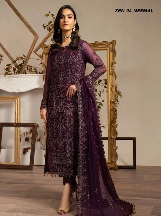 Naqsh by Zarif Festive Formal 3 Piece Suit ZRN-04 NEEMAL - House Of Anaya