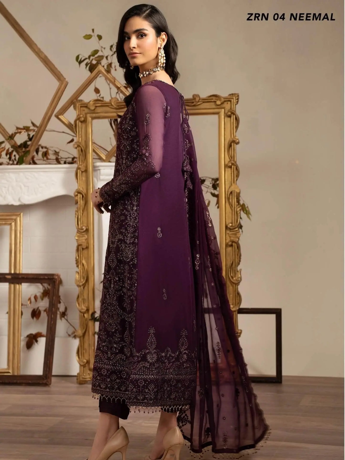 Naqsh by Zarif Festive Formal 3 Piece Suit ZRN-04 NEEMAL - House Of Anaya