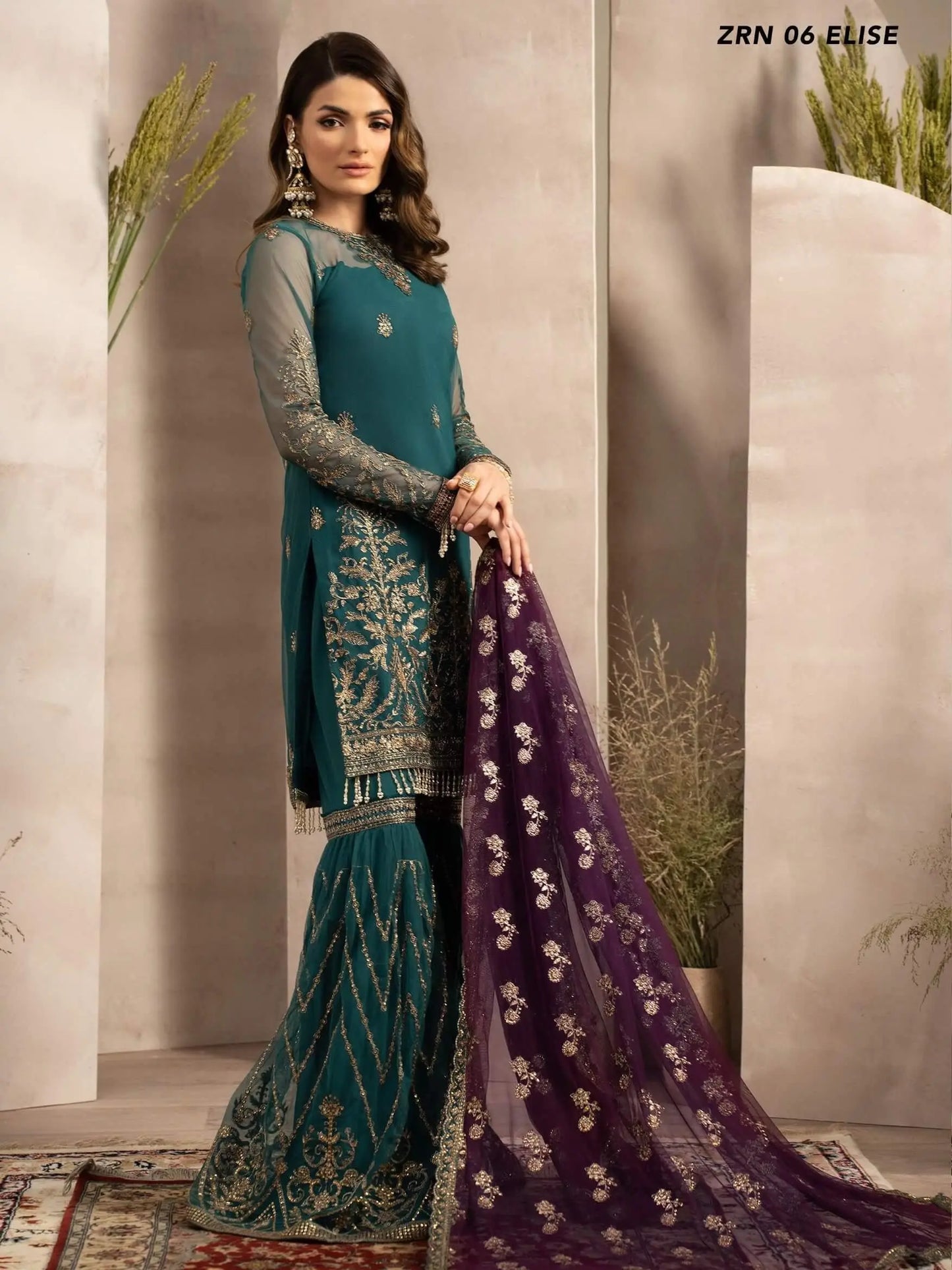 Naqsh by Zarif Festive Formal 3 Piece Suit ZRN-06 ELISE - House Of Anaya