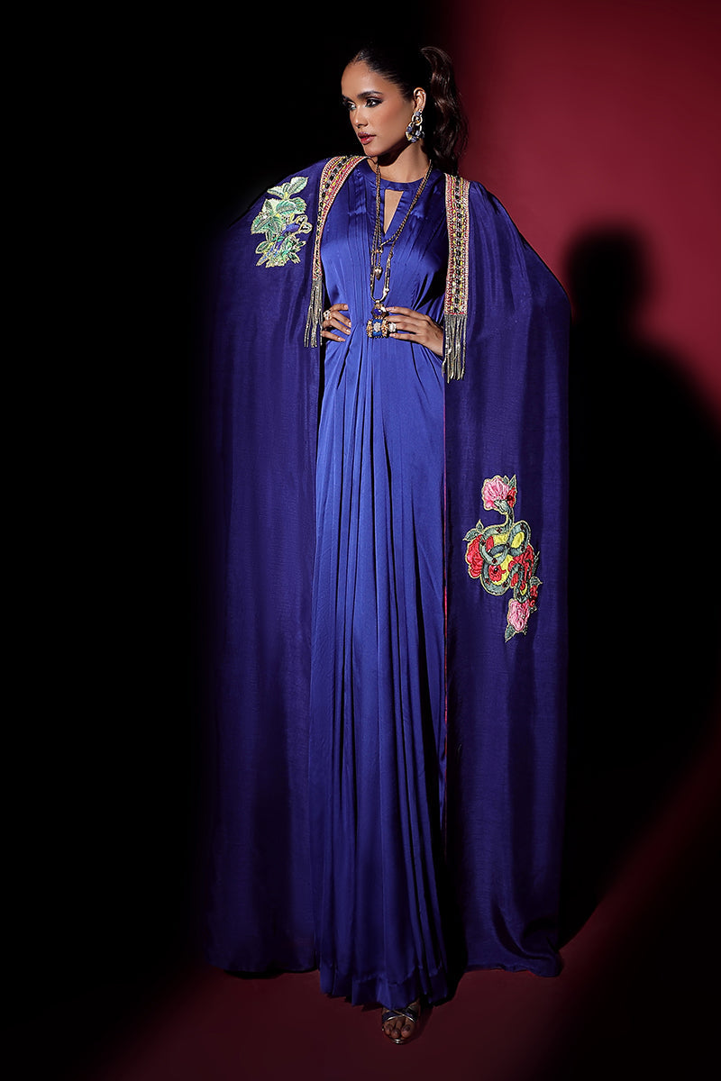 Wardha Saleem | Luxury Pret Fusion Wear | NOVA CAPE WITH DRAPE (2PC) - House Of Anaya