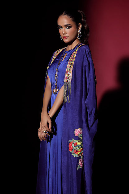 Wardha Saleem | Luxury Pret Fusion Wear | NOVA CAPE WITH DRAPE (2PC) - House Of Anaya