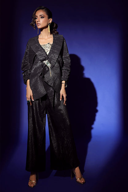 Wardha Saleem | Luxury Pret Fusion Wear | NOIR (3PC) - House Of Anaya