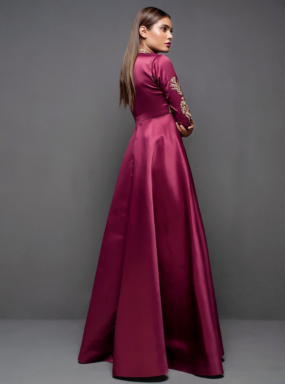 Zainab Chottani | Semi Formals | MAROON GOWN - House Of Anaya