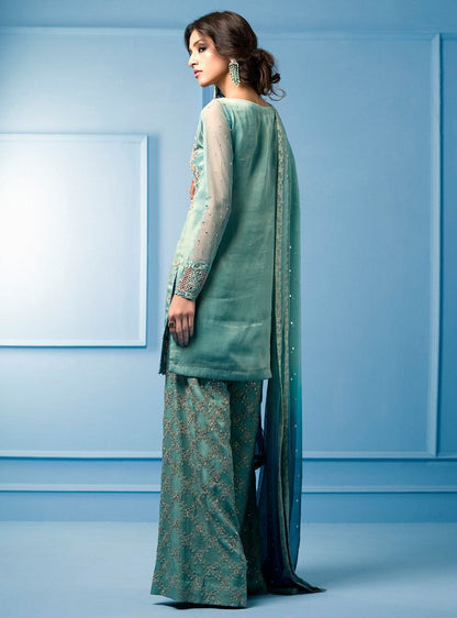 Zainab Chottani | Semi Formals | AQUA AND TEAL - House Of Anaya