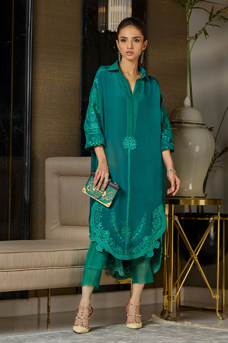 Wardha Saleem | Luxury Pret Traditional Wear | EMERALD - House Of Anaya