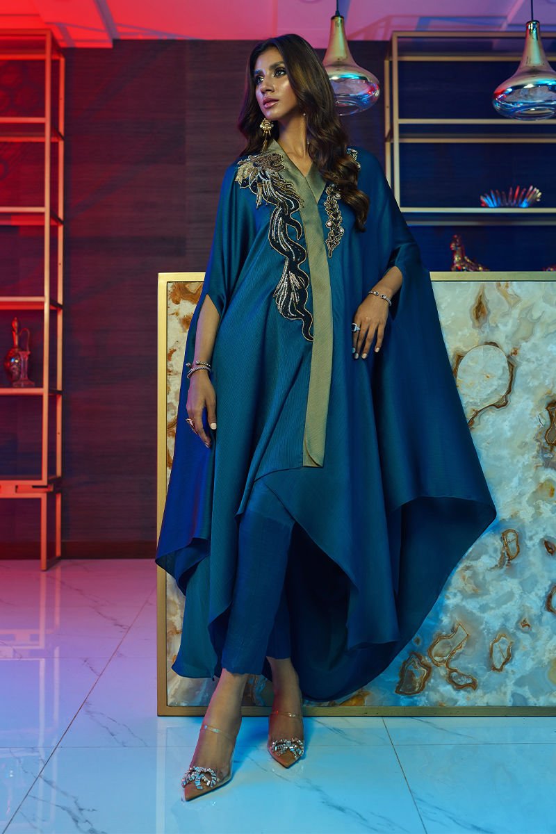 Wardha Saleem | Luxury Pret Fusion Wear | MIDNIGHT ?????? FORMAL DRAPE - House Of Anaya