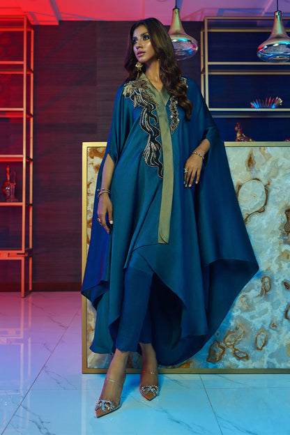 Wardha Saleem | Luxury Pret Fusion Wear | MIDNIGHT ?????? FORMAL DRAPE - House Of Anaya