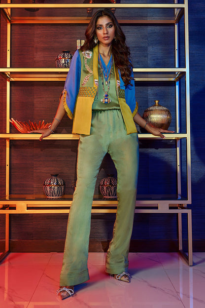 Wardha Saleem | Luxury Pret Fusion Wear | HUMMING BIRD JUMPSUIT - House Of Anaya