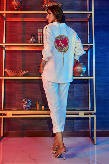 Wardha Saleem | Luxury Pret Fusion Wear | GOSSIP GIRL ?????? WHITE CO-ORD SET - House Of Anaya