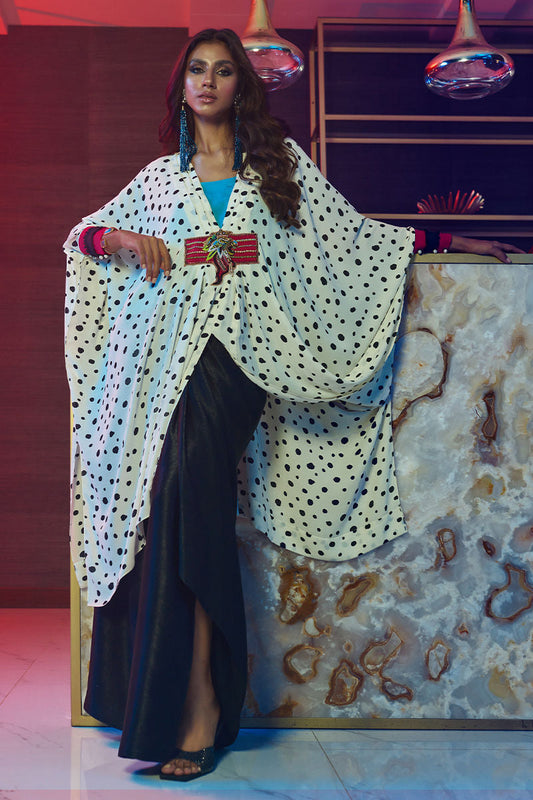 Wardha Saleem | Luxury Pret Fusion Wear | HOT SPOT?????? 3PC FORMAL DRAPE - House Of Anaya