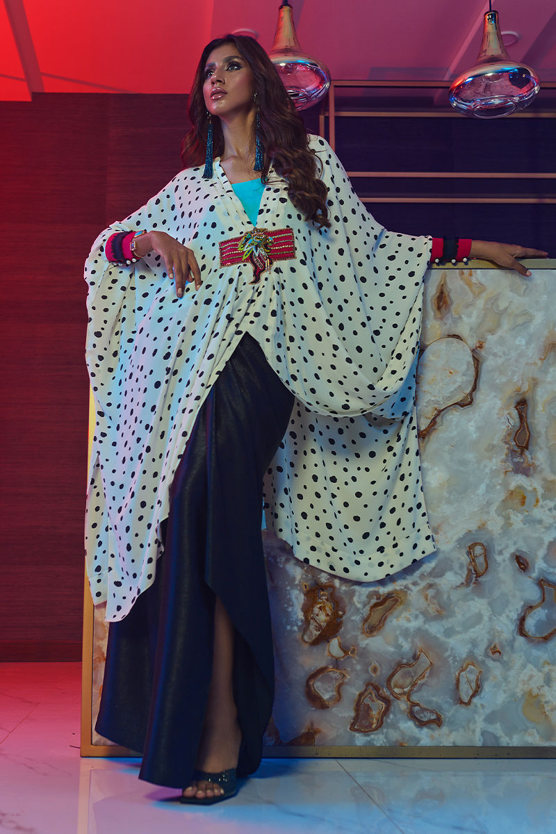 Wardha Saleem | Luxury Pret Fusion Wear | HOT SPOT?????? 3PC FORMAL DRAPE - House Of Anaya