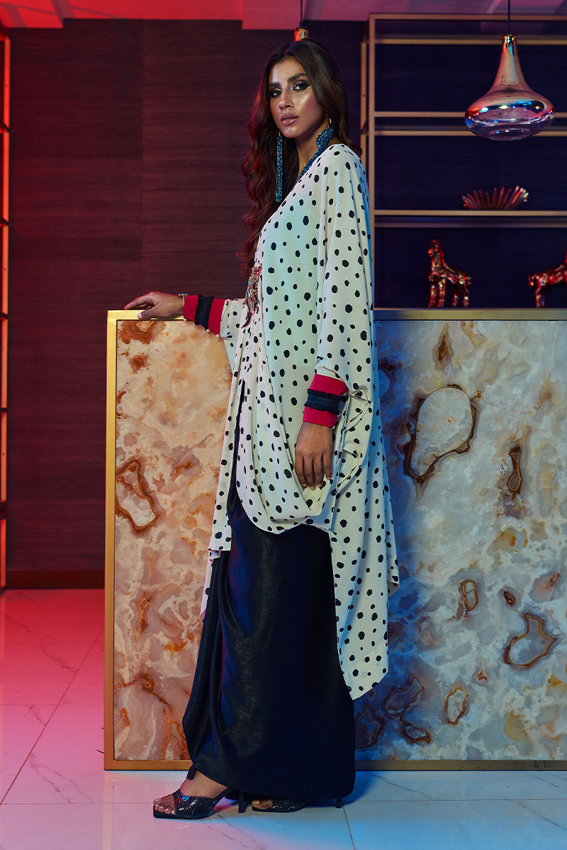 Wardha Saleem | Luxury Pret Fusion Wear | HOT SPOT?????? 3PC FORMAL DRAPE - House Of Anaya