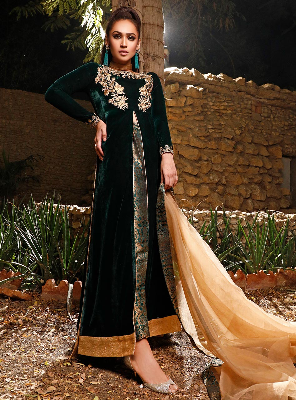 Zainab Chottani | Semi Formals | DARK MOSS TOPAZ - House Of Anaya