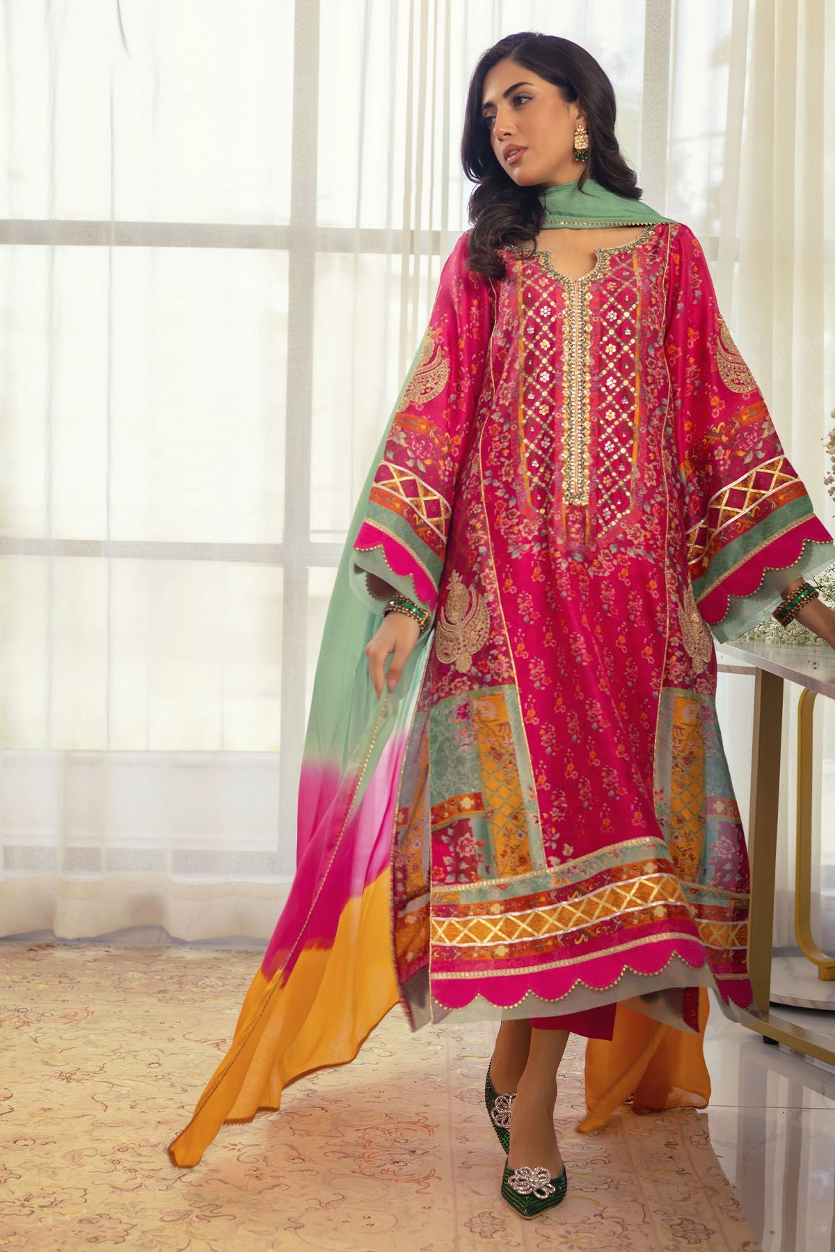 Annus Abrar | Luxe Silk Pret | RENYA-SHIRT AND DUPATTA