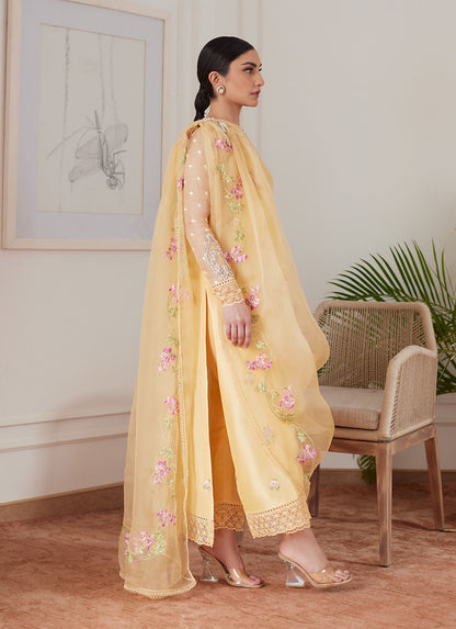 Farah Talib Aziz | Luna Eid Collection 24 | CYRILLA PALE YELLOW - House Of Anaya