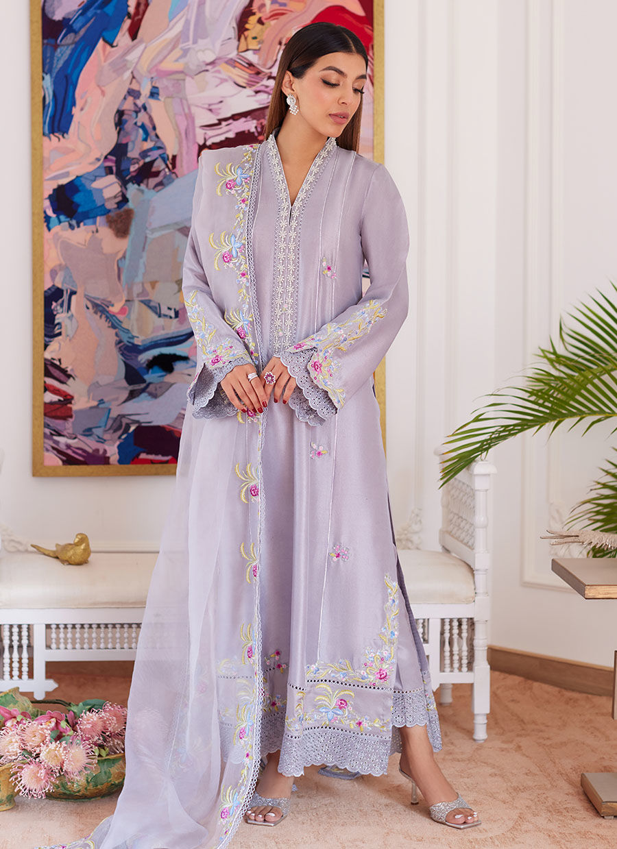 Farah Talib Aziz | Luna Eid Collection 24 | ODETTE SILVER Black - House Of Anaya