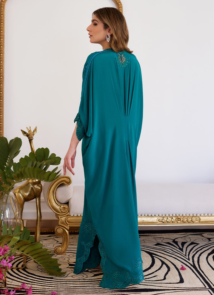 Farah Talib Aziz | Luna Eid Collection 24 | EMMELINE EMERALD CREPE - House Of Anaya