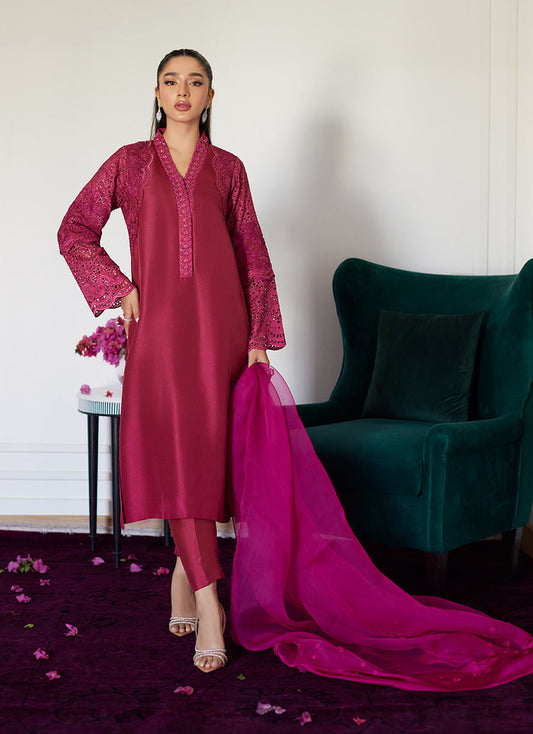 Farah Talib Aziz | Luna Eid Collection 24 | HONORINE MAGENTA - House Of Anaya