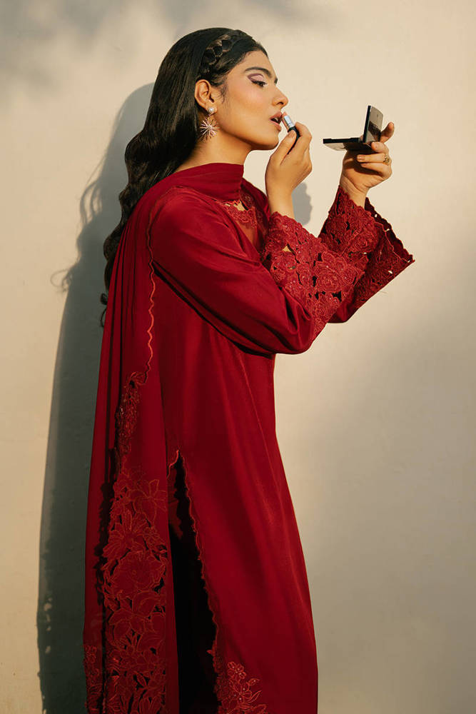 MNR | Chai Coffee Vol 5 - Eid Edit'26 | CHERRY RED WITH DUPATTA
