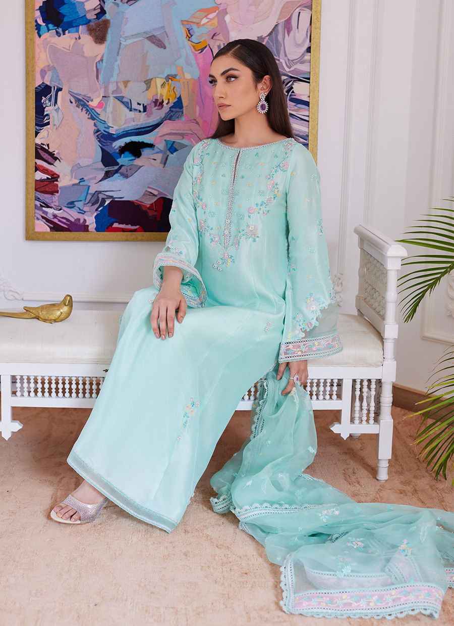 Farah Talib Aziz | Luna Eid Collection 24 | AURELLA MINT - House Of Anaya