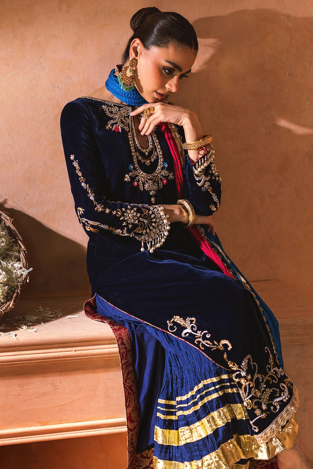 Annus Abrar | Mirha Winter Velour | Dinaya (Shirt and Dupatta)