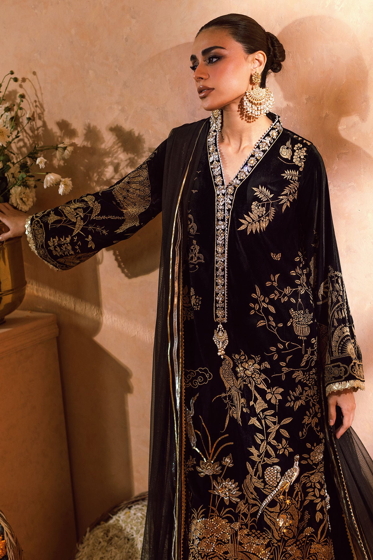 Annus Abrar | Mirha Winter Velour | Bareeza (Shirt, Pants and Dupatta)