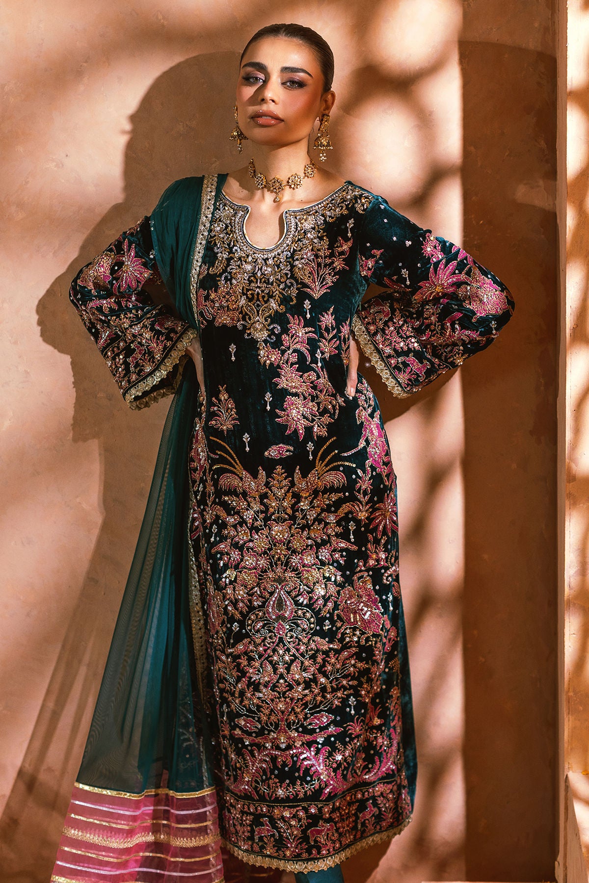Annus Abrar | Mirha Winter Velour | Nerali (Shirt and Pants)