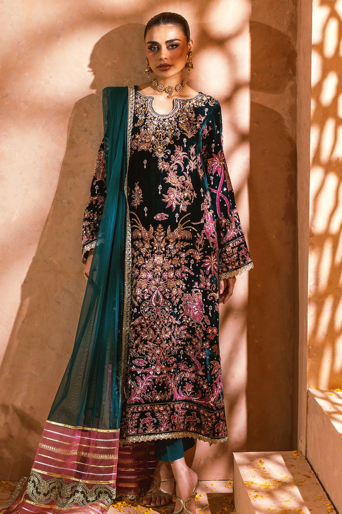 Annus Abrar | Mirha Winter Velour | Nerali (Shirt and Pants)