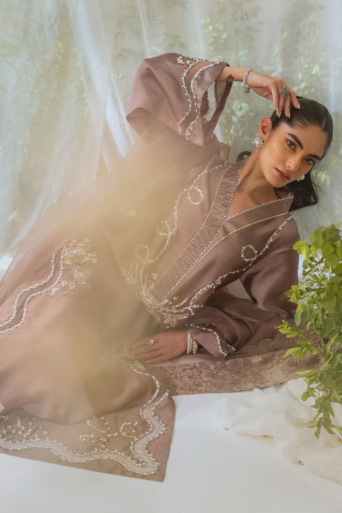 Annus Abrar | Lumi Eid Edit | Amalina Taupe (Shirt and Pants)